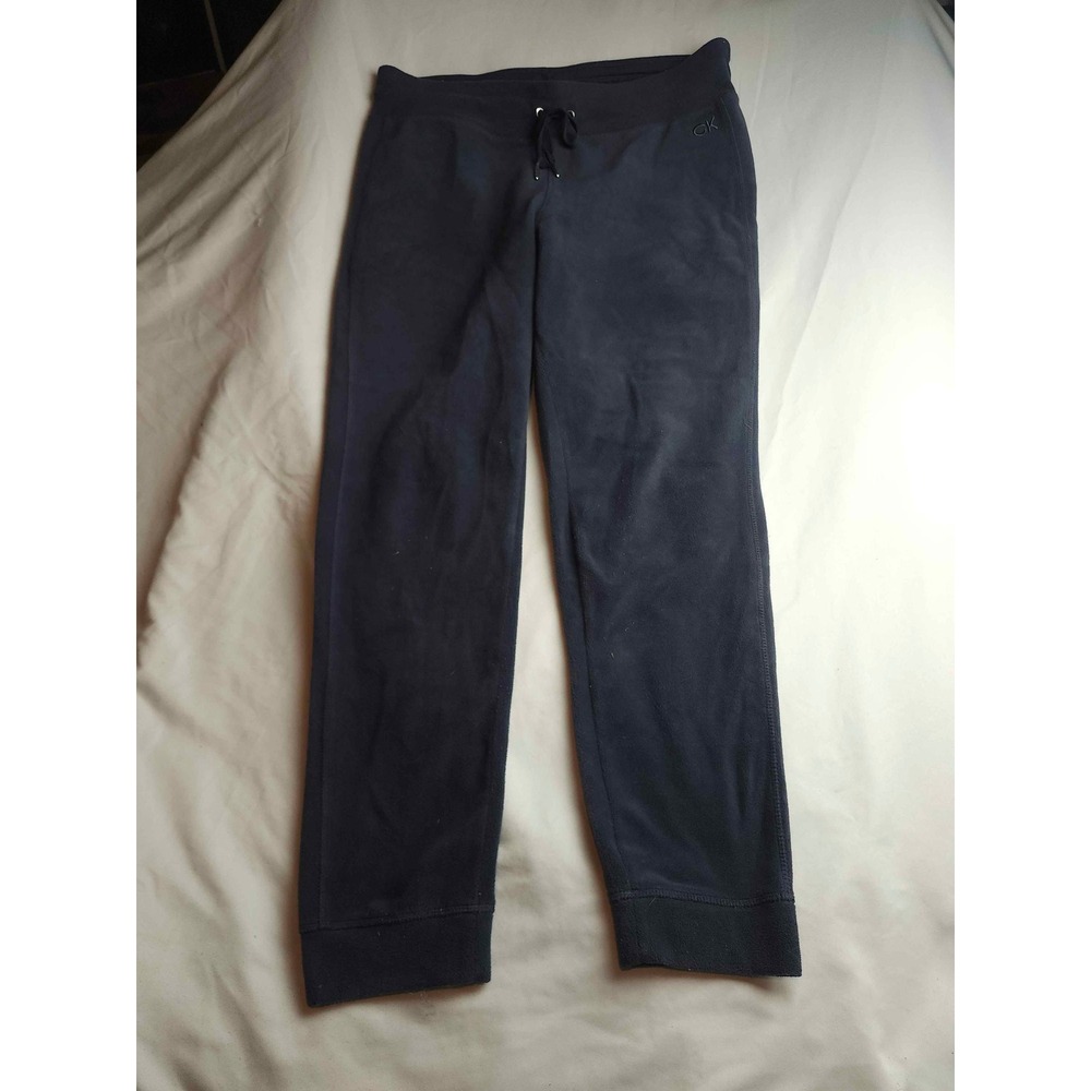 Calvin Klein Performance Navy Blue Fleece Joggers Womens Large Drawstring Pants